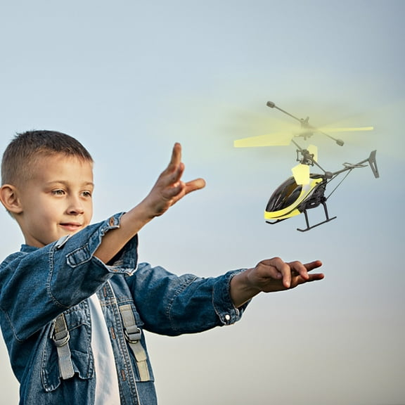 Infrared Flying Helicopter Toys Sensor Control Airplane Toy, Hand Gesture Induction Flight Helicopter Toys Stable Gyroscope Balance Helicopter Toys LED Light Display Helicopter Toys