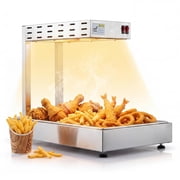 Infrared Food Warmer Lamp for Commercial Kitchens   Electric Heat Light with Stainless Steel Base, 10L Capacity for Buffets & Fast Food   Silver