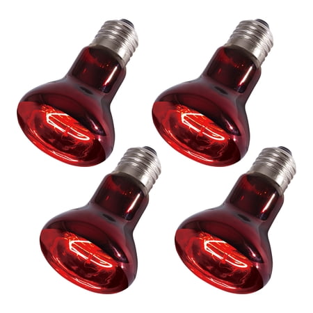 Infrared Heat Lamp Light Bulb 75 Watt Red Heat Lamp Bulbs for Reptiles & Chickens Use-2 Packs