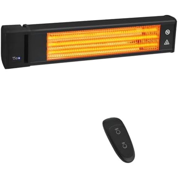 Infrared  Heater 1500W Carbon Fiber, Wall-Mounted Outdoor Electric Heater with Remote, ETL Certified, IP65 Weatherproof for Indoor Outdoor  Garage Backyard Pergola, Black$$Garden &