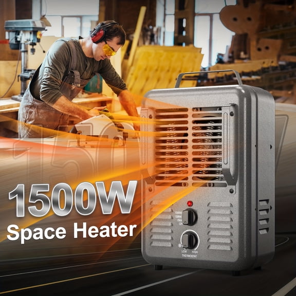 Infrared Heater, 1500W Electric Space Heater for Indoor Use with 4 Infrared Quartz Elements, Portable Heater with Overheat & Tip-Over Protection, Thermostat, Remote & 9H Timer for Bedroom, Office