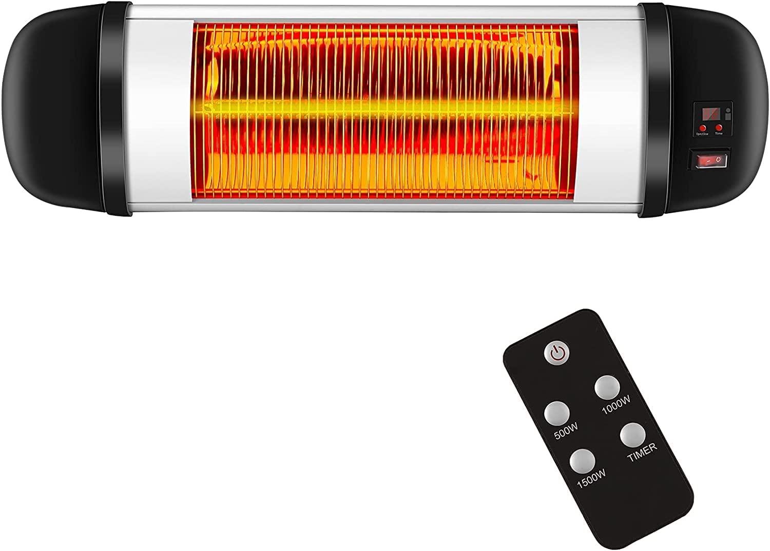 Infrared Heater, WallMounted Electric Space Heater with Remote