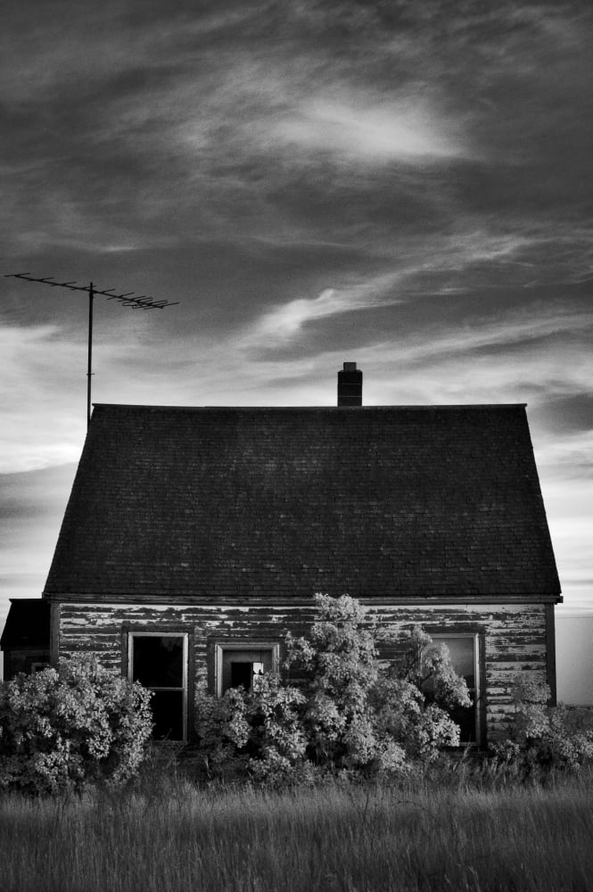 Infrared Image Of Abandoned House Ghost Town Formerly Known As Bents Saskatchewan Canvas Art - Chad Coombs Design Pics (11 x 17)