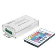 thumbnail image 1 of Infrared LED Strip Light Controller with 24-Button RF Remote, Compatible with 12V-24V Dimmable Lights, 1 of 8