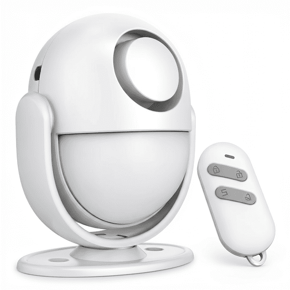 Infrared Motion Sensor Alarm, Wireless Anti-Theft Security Detector for Home and Apartment, Portable Travel Alert System for Hotel, Office & Meeting Rooms, Alabaster White