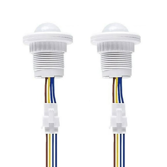 Infrared Motion Sensor Switch 100-240V AC Automatic On Off Light Control for Lamp Downlight Ceiling Light Energy Saving and Fluorescent Bulbs Induction 4-6m 110 Degree Detection Angle White
