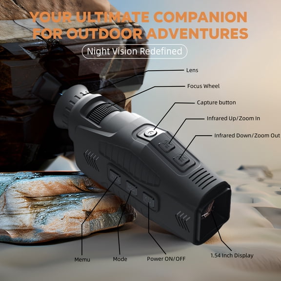 Infrared Night Vision Binoculars with 10X Digital Zoom & 1.54 Inch Screen, Rechargeable Day Night Vision Scope Long IR Range for Hunting Camping Wildlife Observation