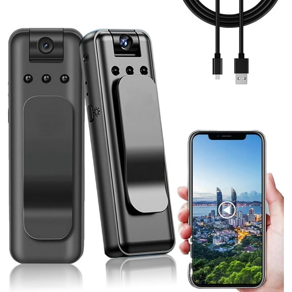 Infrared Night Vision Portable Recorder – Night Vision Mini Video Recorder with 180° Rotating Lens, Portable Chest Cam for Security, Travel, Sport & Class