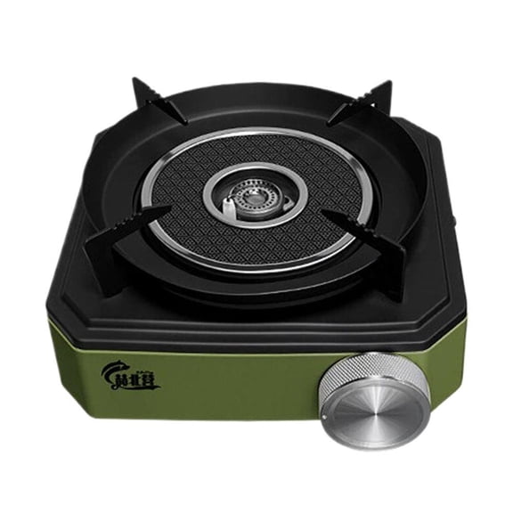 Infrared Portable Split Card Stove, 11.5cm Dual-Core Burner Windproof Design, 60kg Load-Bearing For Camping, Backyard Grilling, Off-Grid Adventures, Green