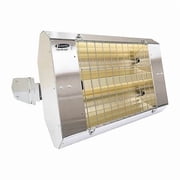 Infrared Quartz Electric Heater, 1 Phase, Stainless Steel, 240V AC H-90-222-THSS