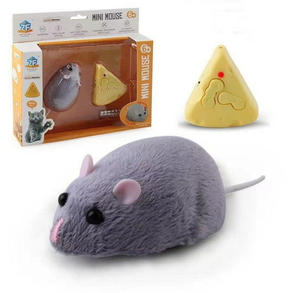 Infrared Remote-Controlled Electric Mouse Cat Toy Realistic Model, Suitable For Cats And Dogs Remote Mouse Prank Props (Dark Color)