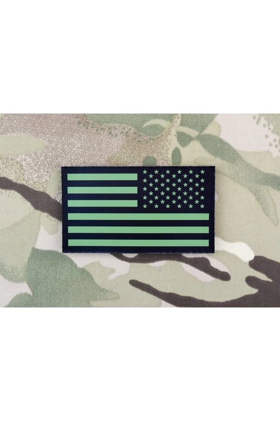 Infrared Reverse US Flag Patch - Green & Black