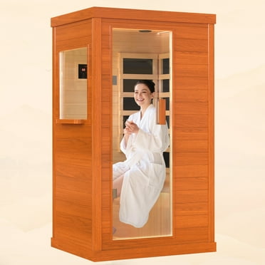 Infrared Sauna for Home SPA, Single Sauna Room with 360°Far Infrared Heating 3-1000MIC, Music Mood, Timer, 77-140℉, 900W
