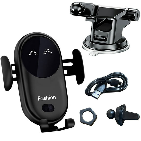 Infrared Sensor Car Wireless Phone Stand, Car Charger Phone Mount Phone Holder, Strong Suction Cup for Dashboard and Windshield Mount, 360-Degree Rotation for Optimal Viewing