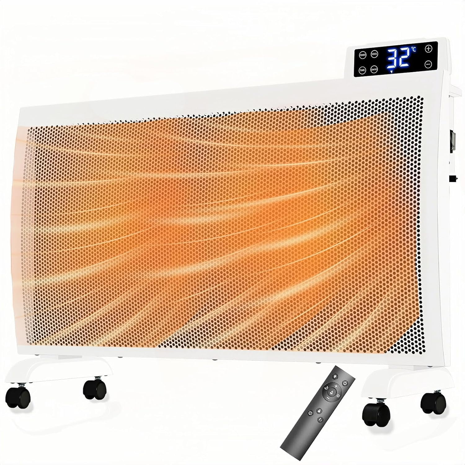 Best Quiet Heater For Large Room Infrared Space Heater Indoor Use, 1500W Quiet Mica Panel Heater for