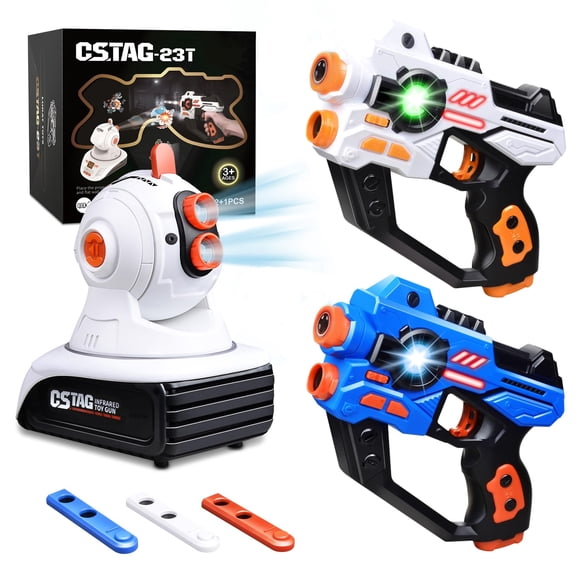 Infrared Tag, 2 Pack Infrared Toy Blaster with Projector & Digital LED Score Display, Shooting Battle Game, Indoor Outdoor Family Toy, Birthday Gift for Kids Boys Girls, Ages 6+