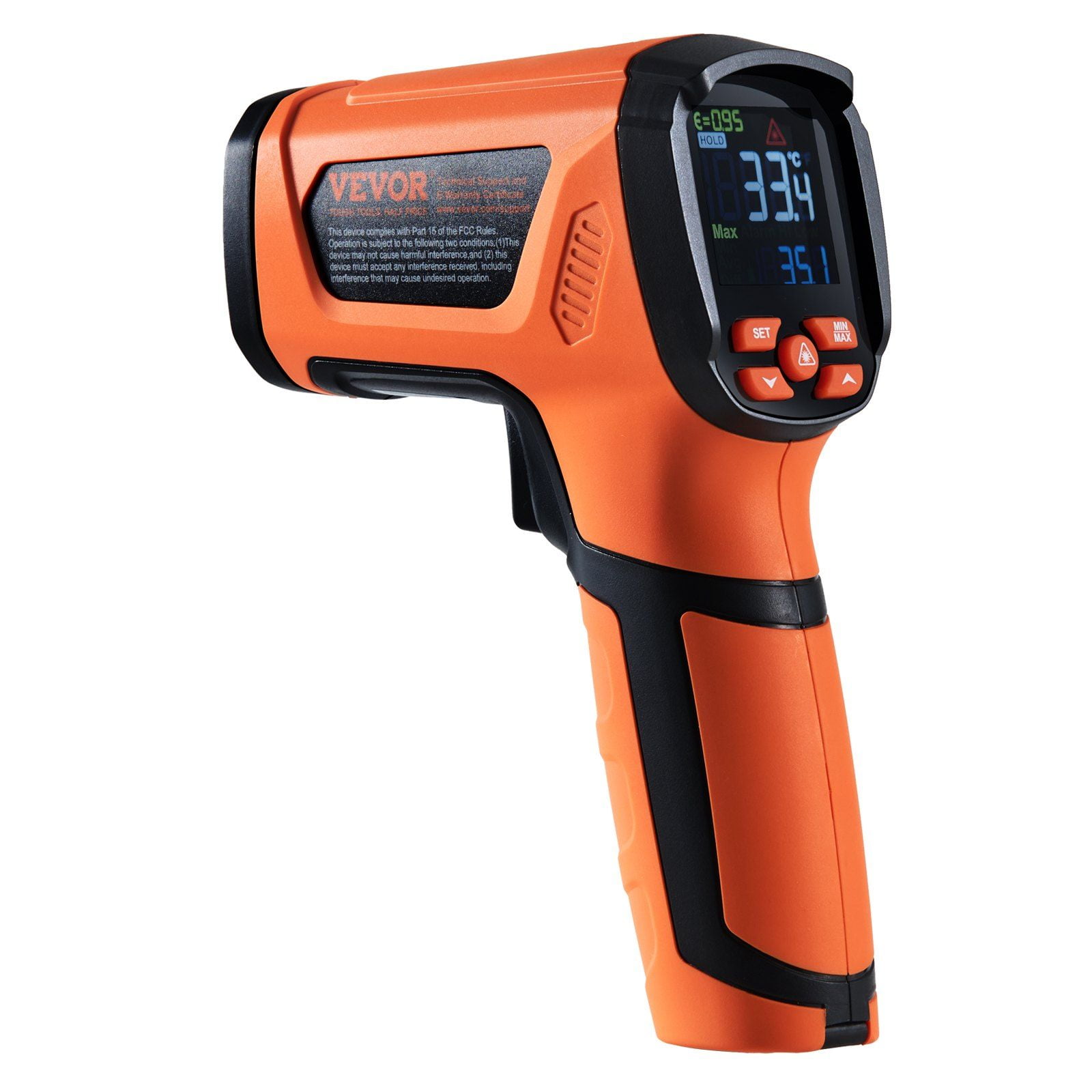 Infrared Thermometer Dual Laser Temperature Gun Non Contact Handheld Adjustable Emissivity for Cooking Pizza Oven Engine 40 to 2732 Fahrenheit