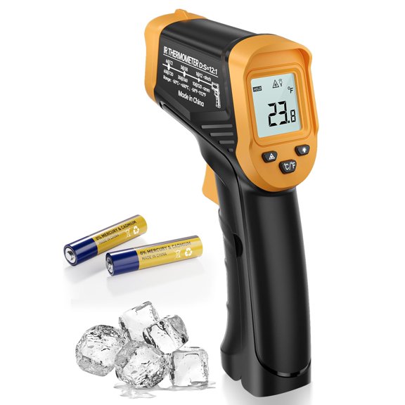 Infrared Thermometer Gun, -58F to 1112F Laser Thermometer Temperature Gun, IR Temp Gun for Cooking, Pizza Oven Accessories, Griddle, AC, Barbecue, Air, Fridge, Engine, Kitchen