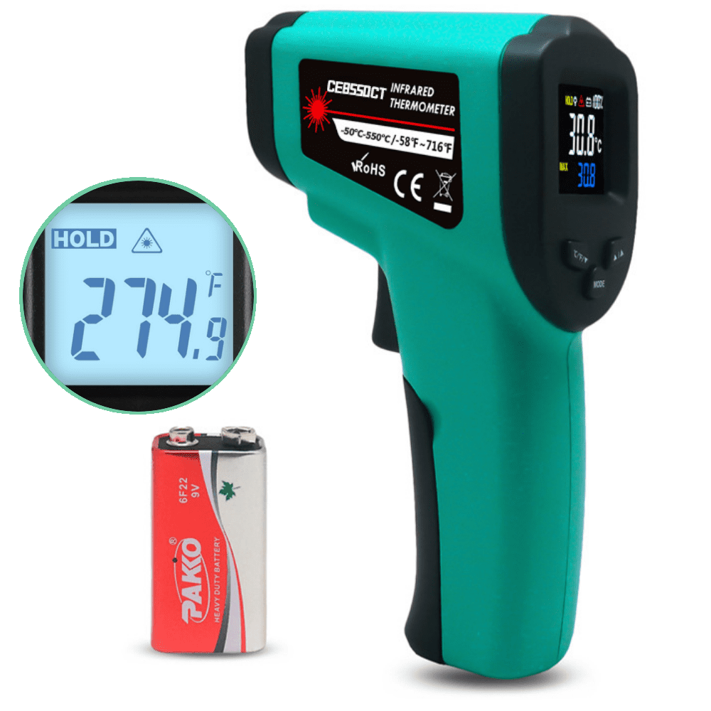 Infrared Thermometer Gun for Cooking, 58℉716℉, Digital Laser