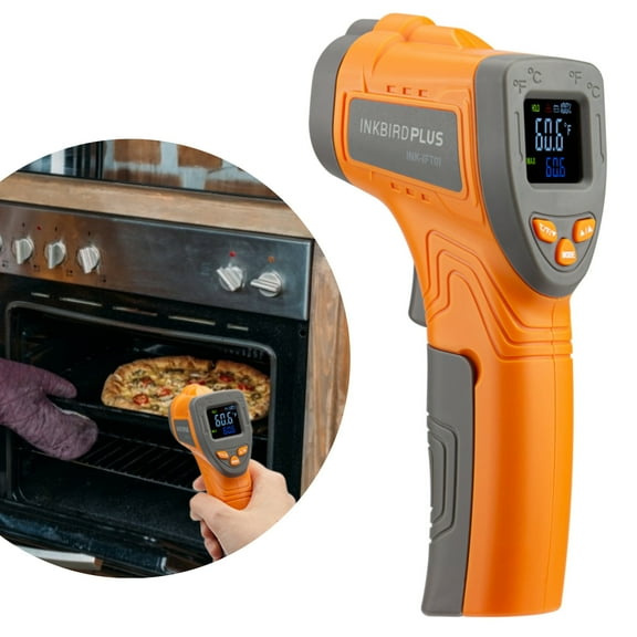 Inkbird INK-IFT01 Digital Infrared Temperature Gun for Baking, Barbecue, Car Engine and Tire Oven Pizza ,   -58℉~1022℉ (-50℃～550℃),Orange