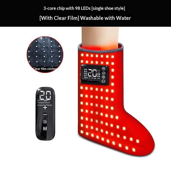 Infrared Warm Light Foot Massager Boots 8-Mode Vibration, 20 Adjustable Levels, 196 LEDs, Rechargeable Portable Foot Relaxation 1 piece