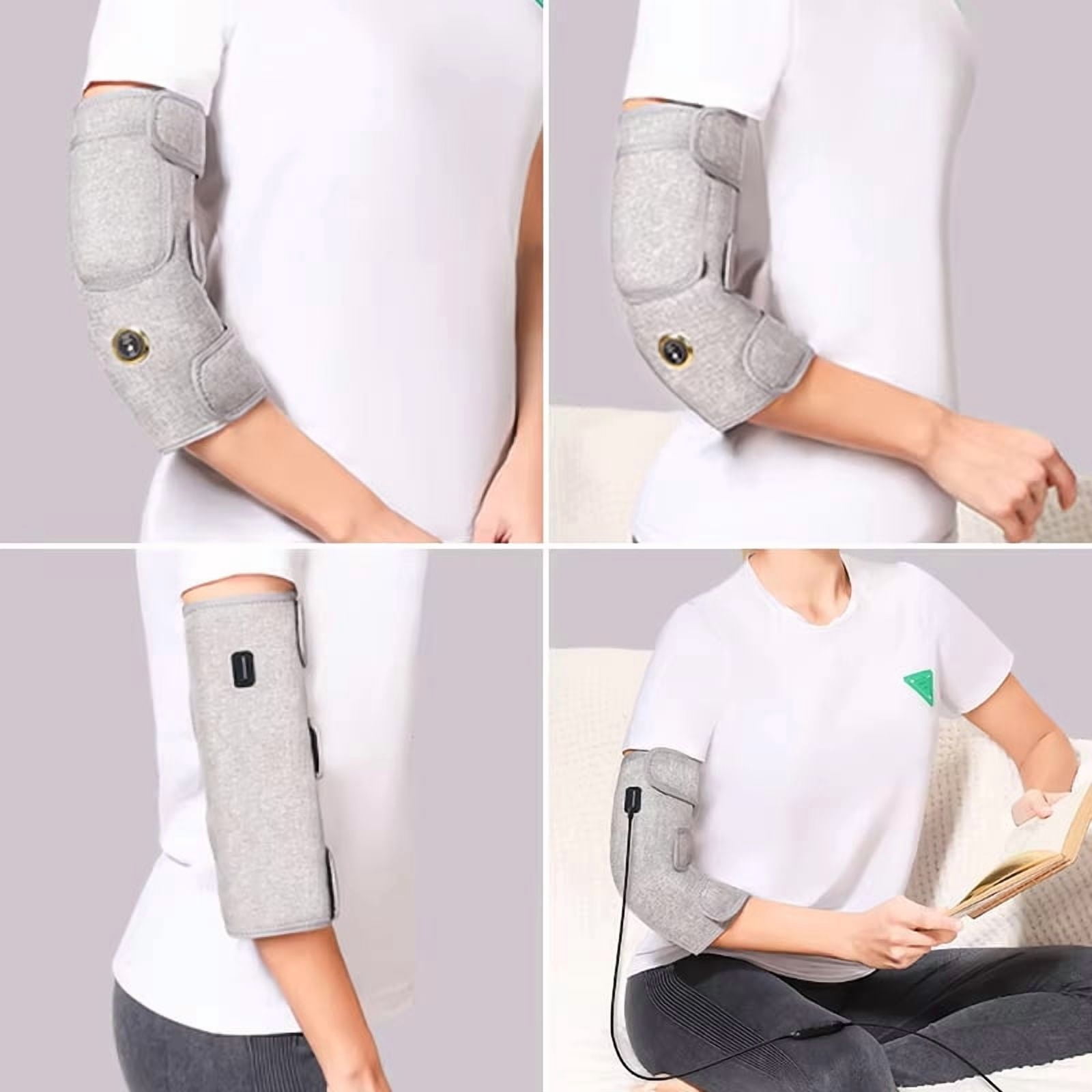 Infrared Heated Elbow Brace with Massage – Adjustable Compression Sleeve for Arm Comfort