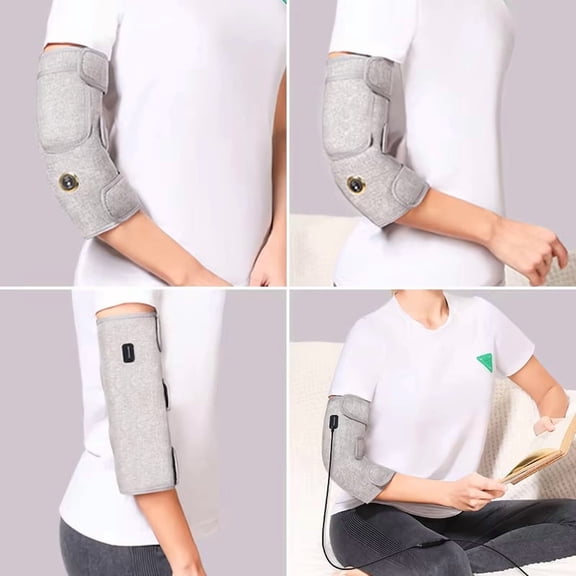 Infrared Heated Elbow Brace with Massage  Adjustable Compression Sleeve for Arm Comfort