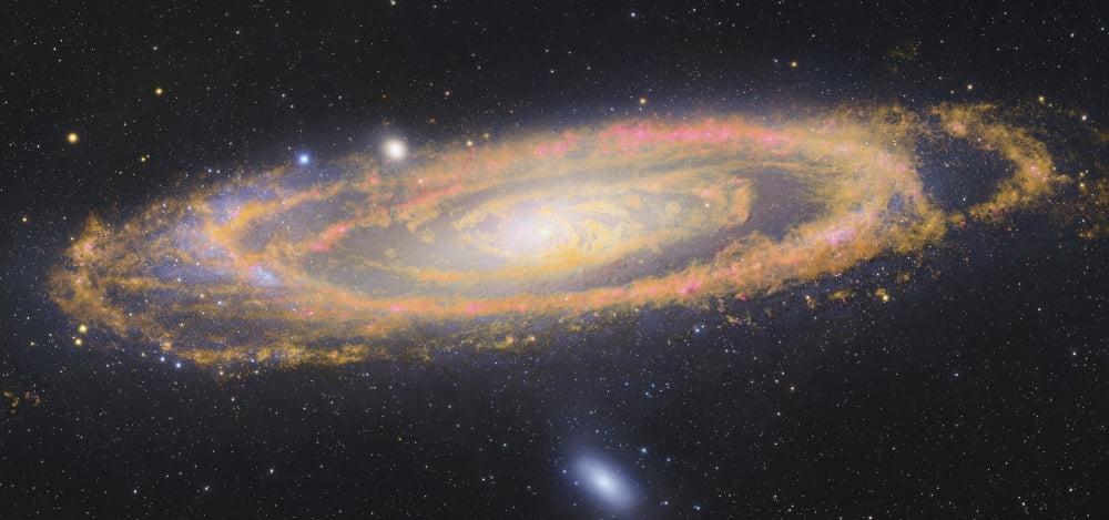 Infrared image of the Andromeda Galaxy Canvas Art - Robert GendlerStocktrek Images (21 x 10)