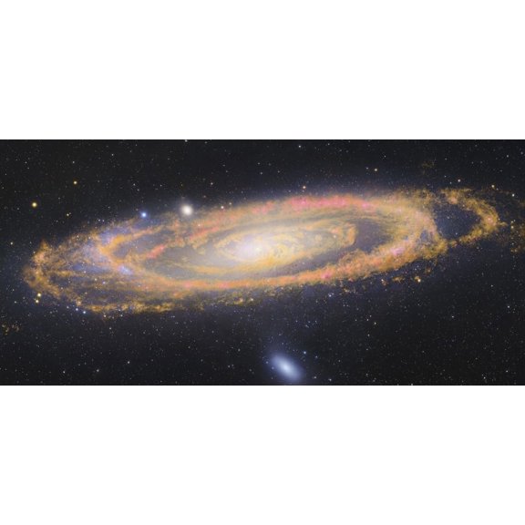 Infrared image of the Andromeda Galaxy Canvas Art - Robert GendlerStocktrek Images (41 x 19)