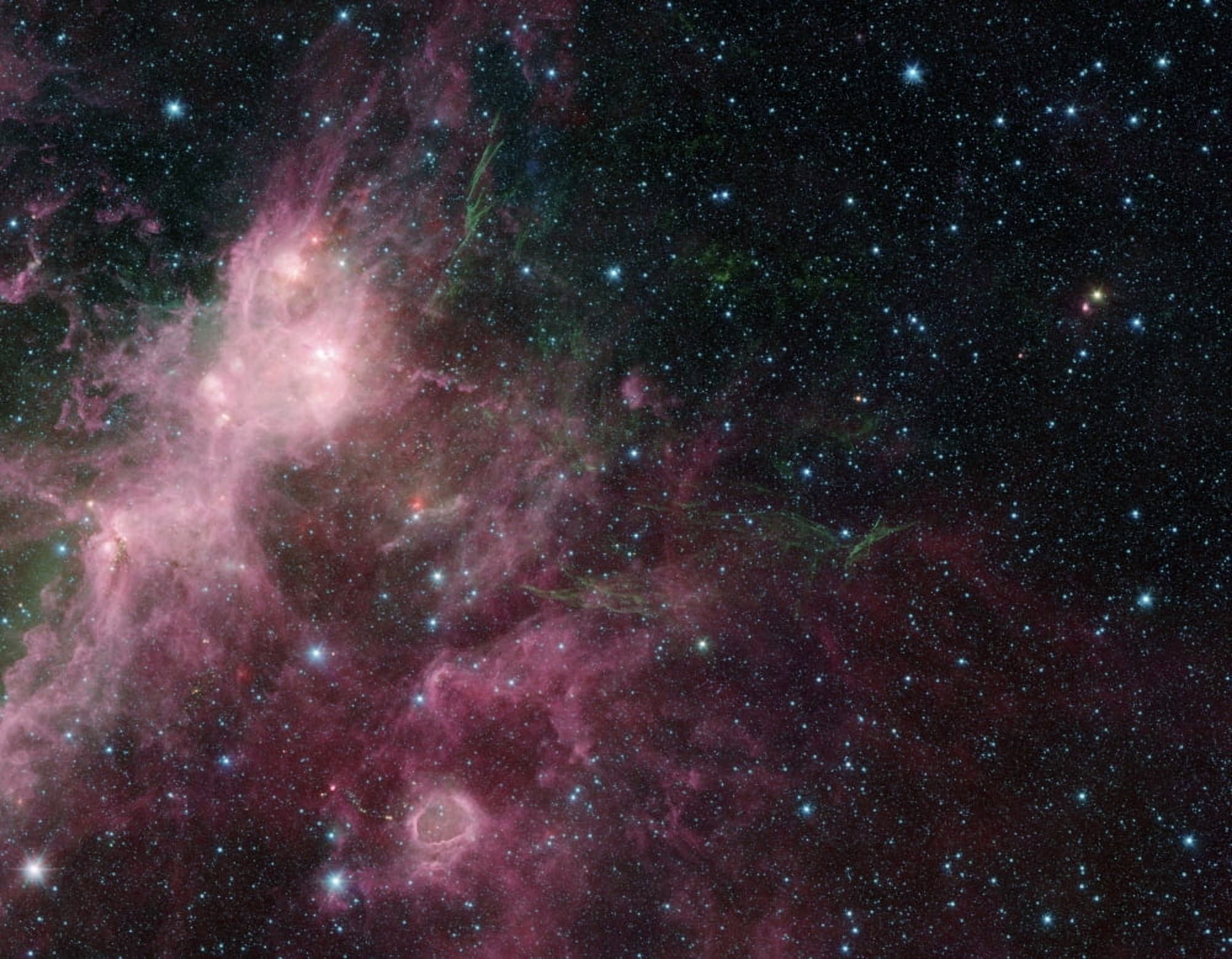 Infrared view showing the birth and death of stars Canvas Art - Stocktrek Images (32 x 25)
