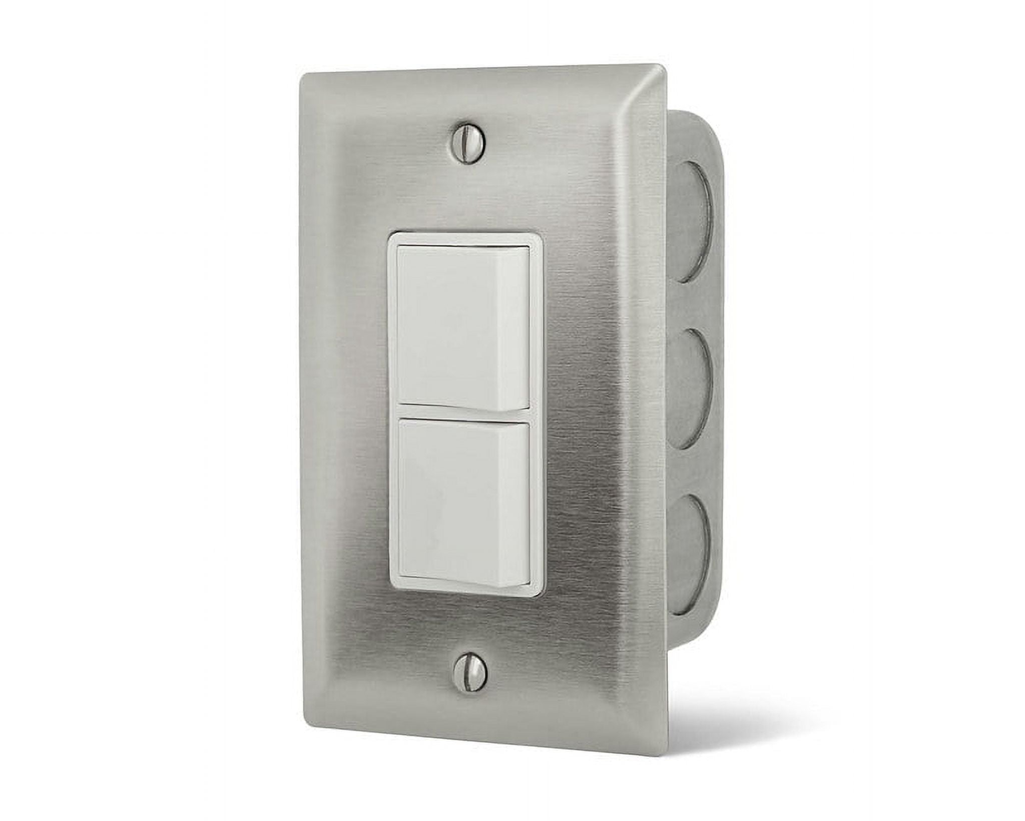 Infratech 14 4300 Duplex Stack Switch Single SS Wall Plate with Gang Box