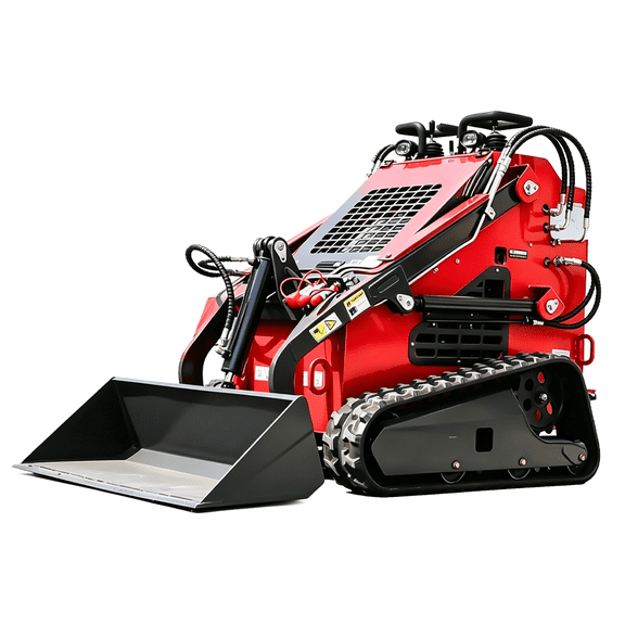 INFRONT Tracked Mini Skid Steer Loader, Stand-On Vehicle Type, 30 Climbing Ability, RATO 740 Gas Engine for Farm & Renovation Work