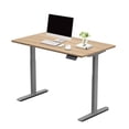 thumbnail image 1 of Infundesk Height Adjustable Electric Standing Desk, 48 x 24 Inches Stand Up Table for Home Office Workstation (Gray Frame + Yellow Oak Top), 1 of 3
