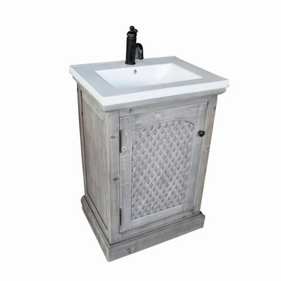 Infurniture Rustic Style 24-inch Bathroom Vanity