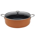 thumbnail image 1 of Infuse 10.5Qt Nonstick Aluminum Covered Caldero Jumbo Cooker Saute Pan with Glass Lid, Orange, 1 of 5