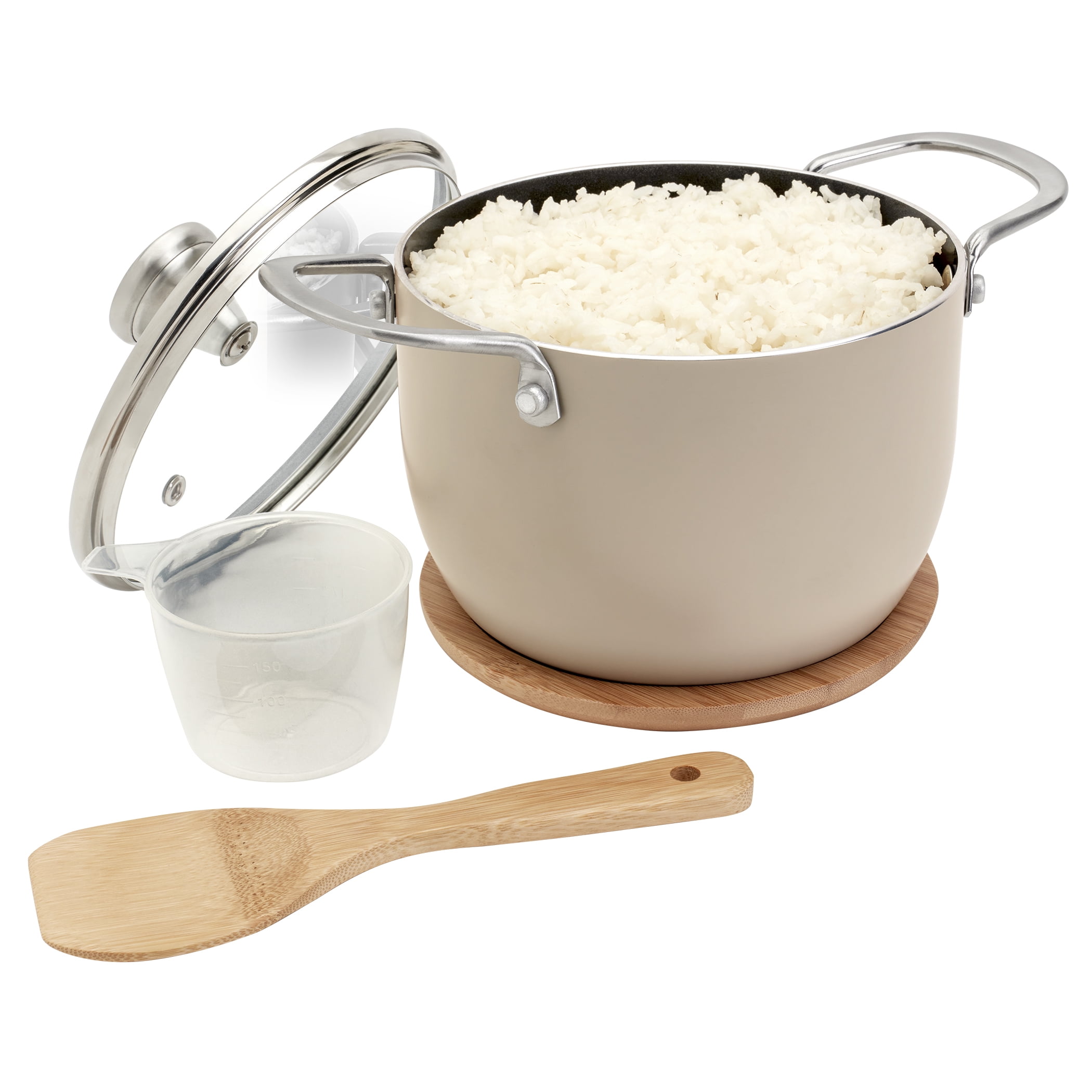 Sand Non-Stick Aluminum 5-Piece Rice Cooker Set