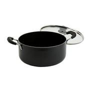 Infuse 8Qt Nonstick Aluminum Covered Family Cooker Soup Stock Pot, Black