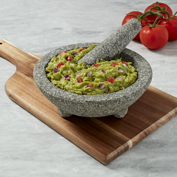 Infuse 8in Granite Molcajete Mortar & Pestle