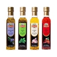 thumbnail image 1 of Infused Extra Virgin Olive Oil for Dipping & Tasting | All Natural | 4 pk Gift Set (Gift Box Included) | Great Corporate Gift | GARLIC | CHILI PEPPER | ROSEMARY | BASIL | 4 bottles x 8., 1 of 3