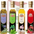 Infused Extra Virgin Olive Oil Variety Pack, Cold Pressed, 4 x 8.5oz