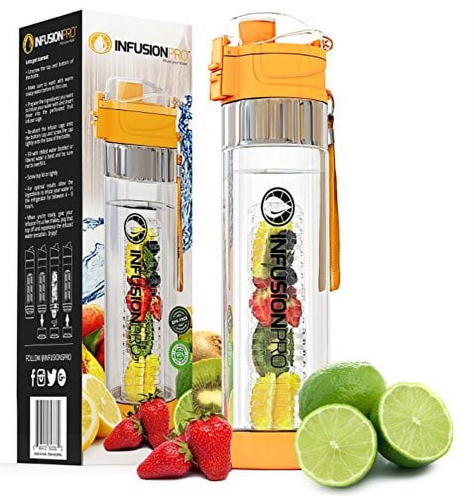 SAVE BIG on the BUNDLE Tea and Fruit Infuser Bottle With Flip Top for  Straw, Glass Tea Tumbler With Bonus Flip Top Lid Save Six Dollars 