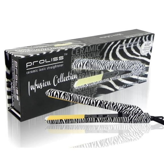 Infusion 1' Single Pass 100% Solid Ceramic Flat Iron - White Zebra