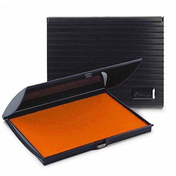 Infusion 5" x 7" Large Stamp Ink Pad for Rubber Stamps, Your Go To Large Stamp Ink Pad for Bright Color, Even Coverage and Durability, Orange Stamp Pad
