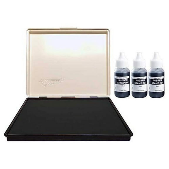 Infusion 7" x 11" Extra Large Industrial Stamp Ink Pad, Your Go To Large Stamp Ink Pad for Bright Color, Even Coverage and Durability, Black Stamp Pad