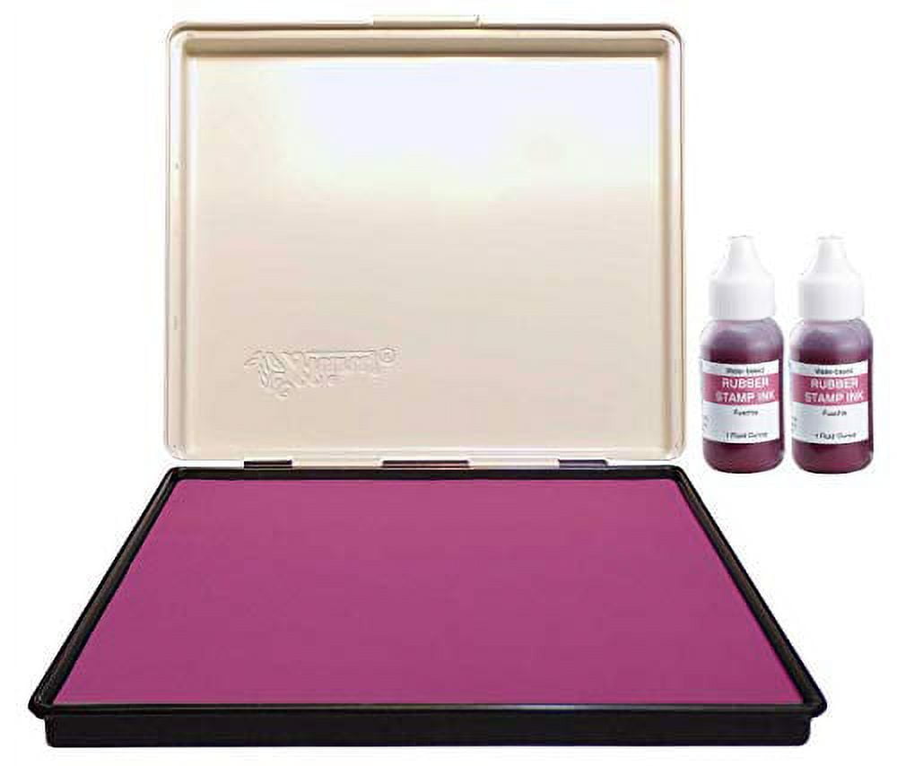 Infusion 7" x 8" Extra Large Industrial Stamp Ink Pad, Your Go to Large Stamp Ink Pad for Bright Color, Even Coverage and Durability, Fuchsia Stamp Pad