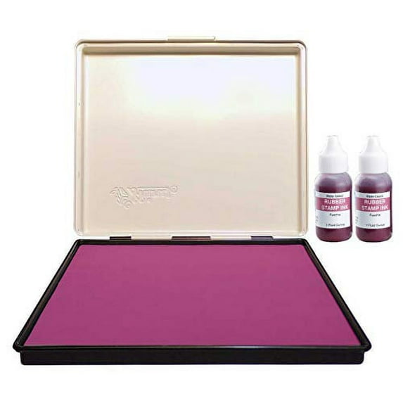 Infusion 7" x 8" Extra Large Industrial Stamp Ink Pad, Your Go to Large Stamp Ink Pad for Bright Color, Even Coverage and Durability, Fuchsia Stamp Pad