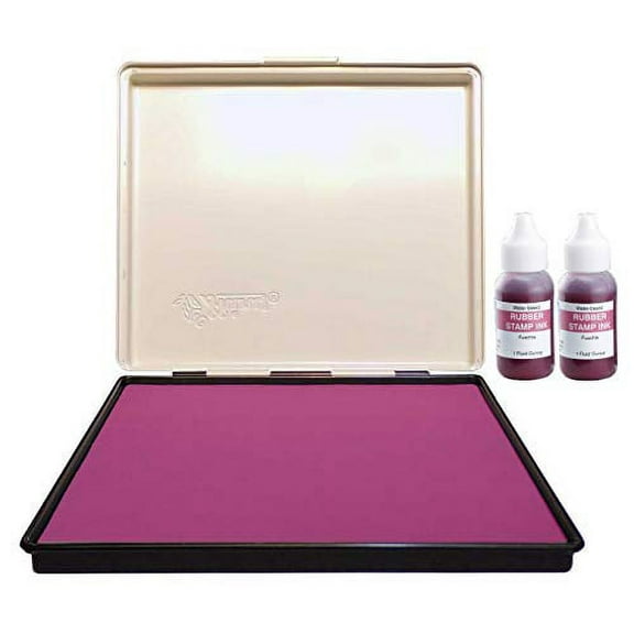 Infusion 7" x 8" Extra Large Industrial Stamp Ink Pad, Your Go to Large Stamp Ink Pad for Bright Color, Even Coverage and Durability, Fuchsia Stamp Pad