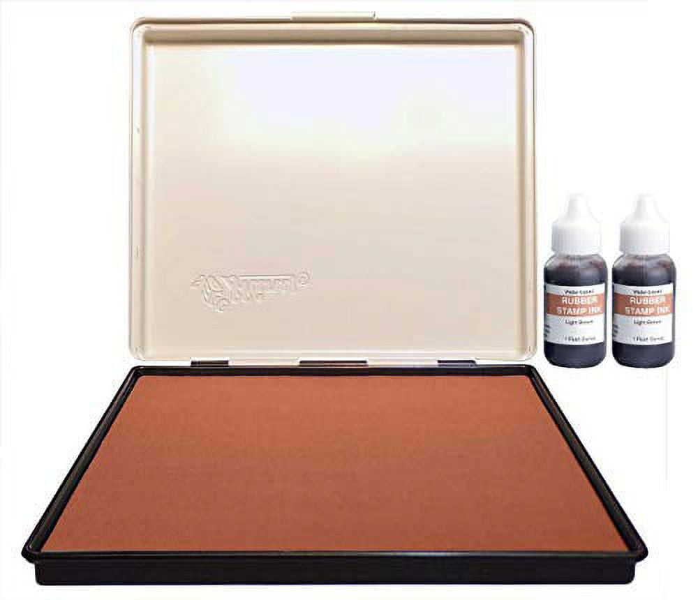 Infusion 7" x 8" Extra Large Industrial Stamp Ink Pad, Your Go to Large Stamp Ink Pad for Bright Color, Even Coverage and Durability, Light Brown Stamp Pad