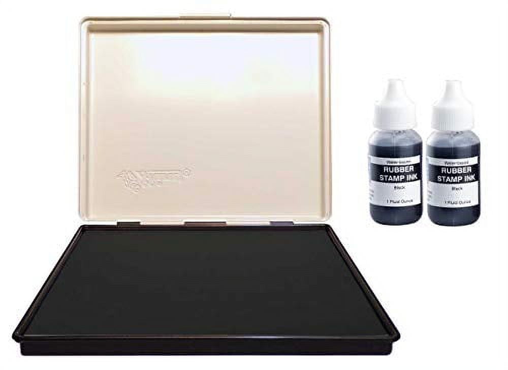 Infusion 7" x 8" Extra Large Industrial Stamp Ink Pad, Your Go to Large Stamp Ink Pad for Bright Color, Even Coverage and Durability, Black Stamp Pad