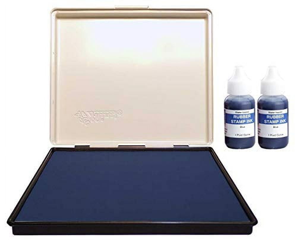 Infusion 7" x 8" Extra Large Industrial Stamp Ink Pad, Your Go to Large Stamp Ink Pad for Bright Color, Even Coverage and Durability, Blue Stamp Pad